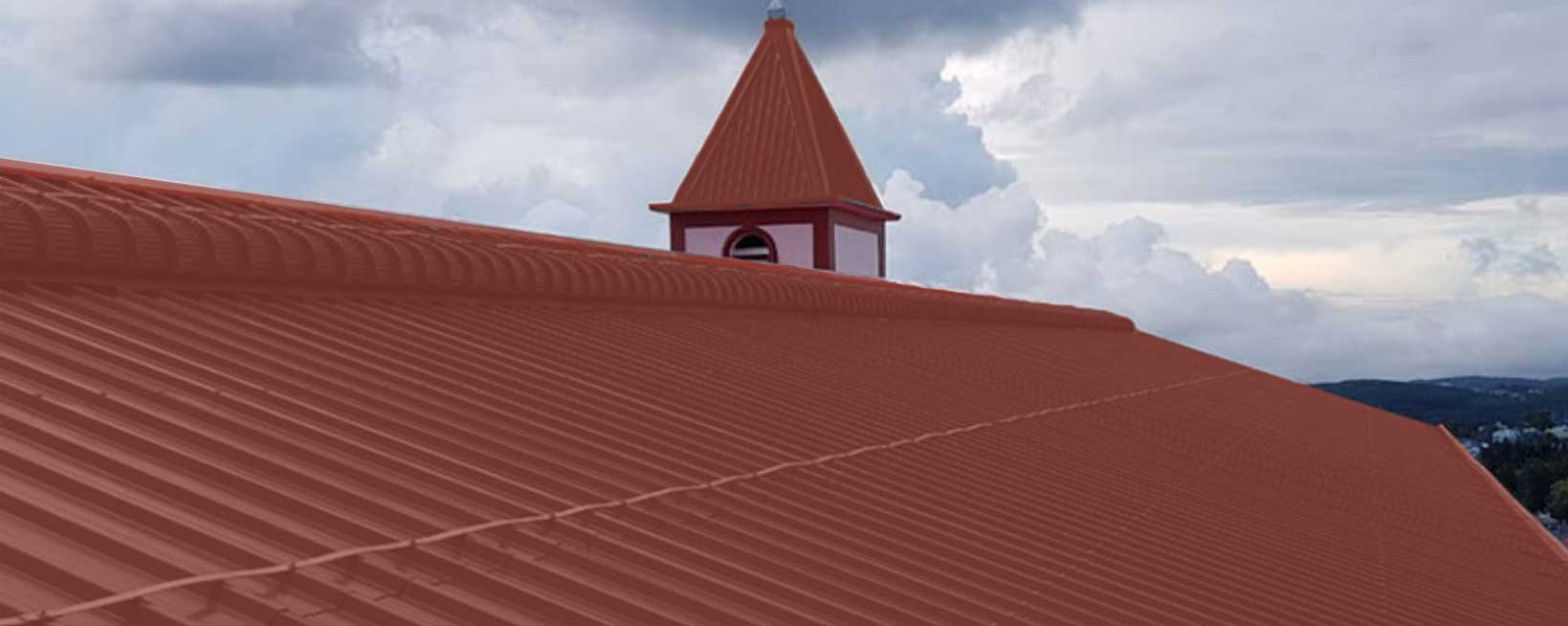 DynaRoof Demo Red Brick color Metal Roof